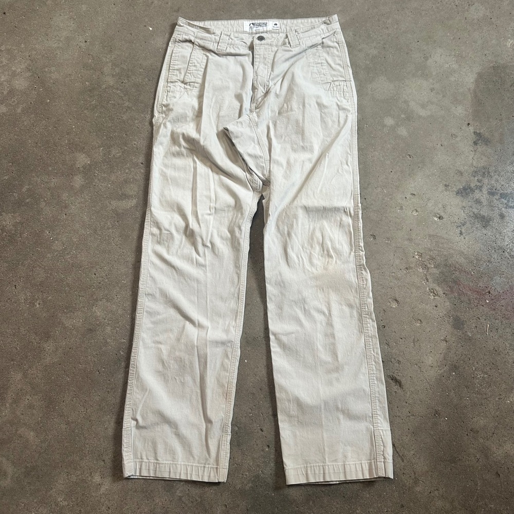 Mountain Khakis All Mountain Pant Mens 31x32 Tan Slim Fit Organic Cotton Khaki